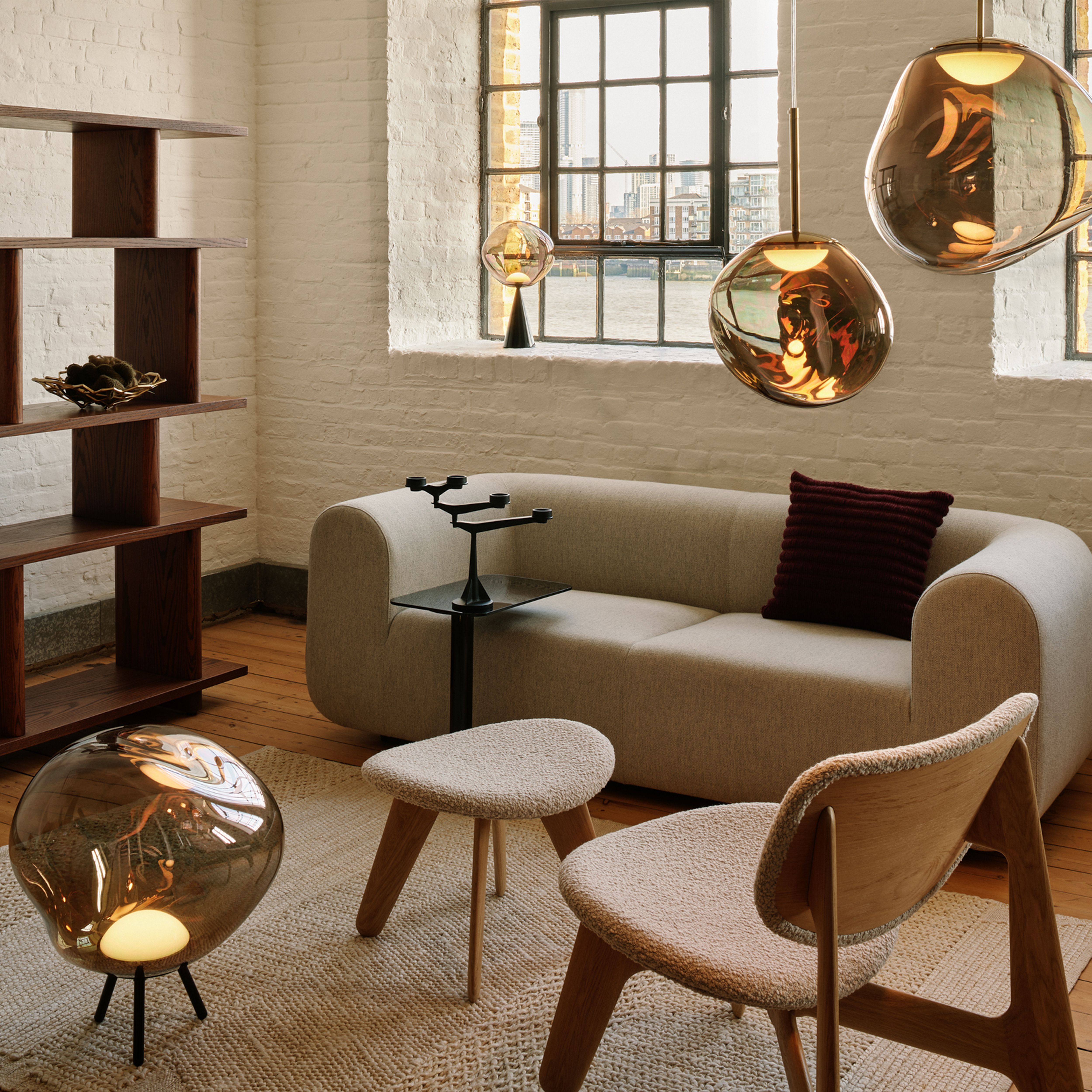 Plump Wide 4-Seater Modular Sofa | Spice Linara Linen | Tom Dixon