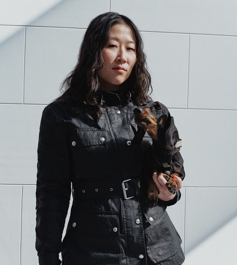 Women's Trialmaster Jacket in Washed Black.