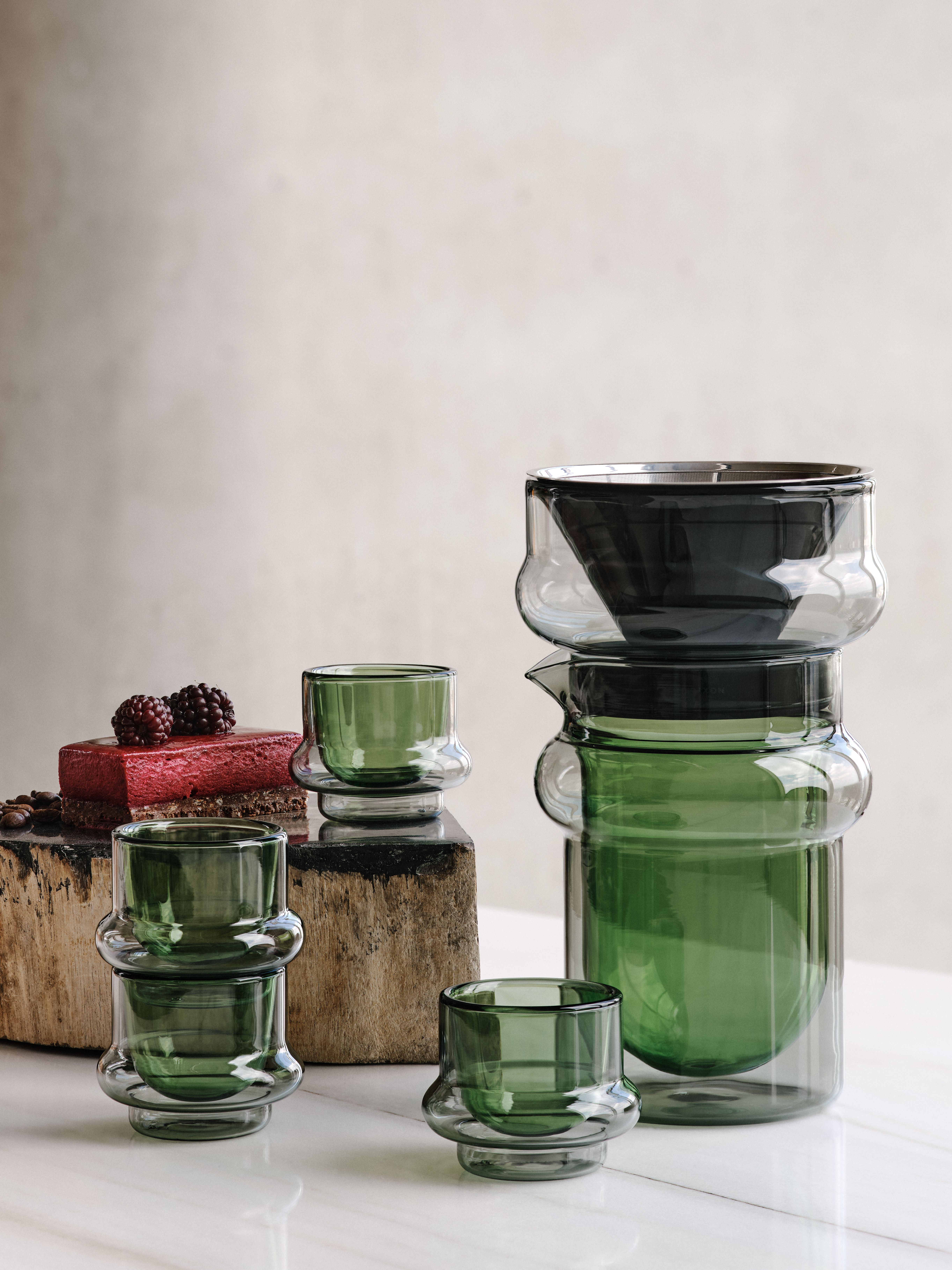 Bump Espresso Cup Set | Green Handmade Glass | Tom Dixon