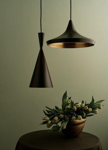 Beat Fat Pendant in Matt Black Brass | Tom Dixon