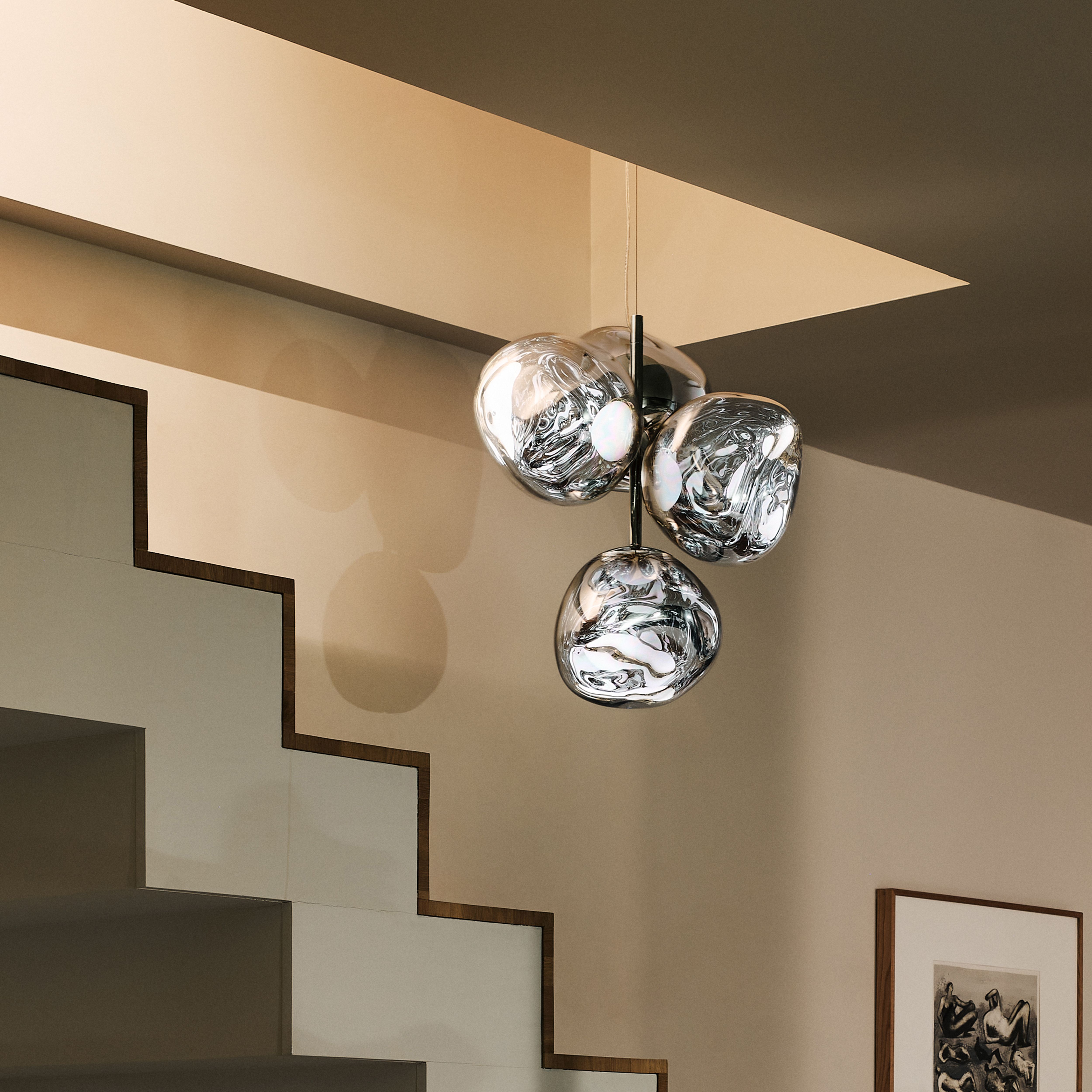 Melt Mini Chandelier | Silver Polished Polycarbonate | Tom Dixon